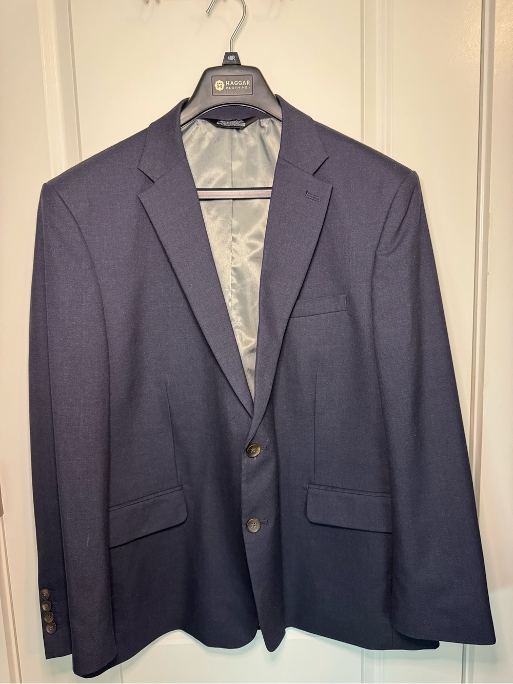 Haggar Men's Dark Navy Two-Button Suit Blazer